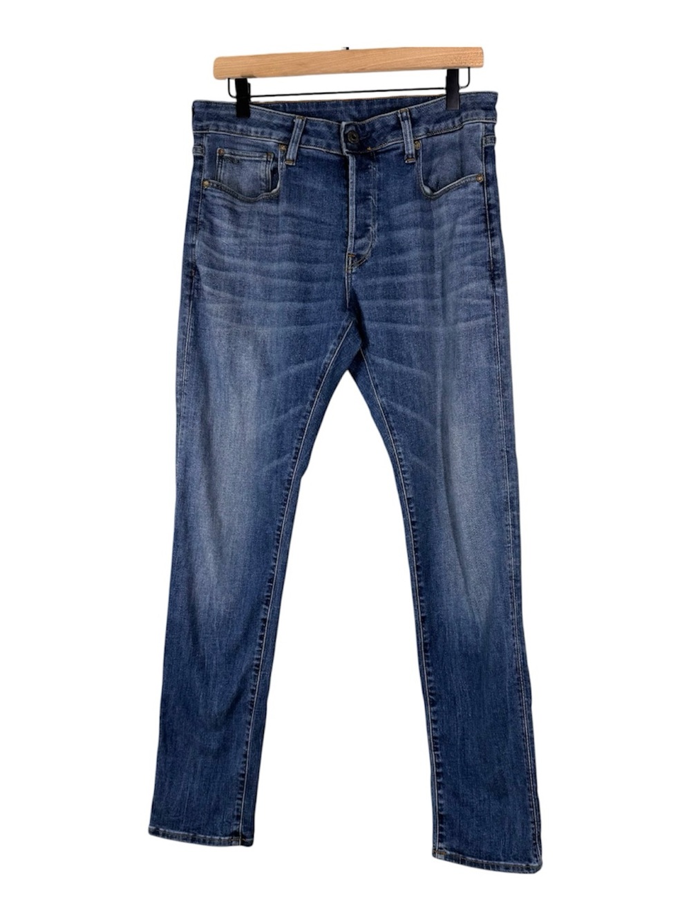 G Star Raw Slim Straight Jeans Stretch Button Fly Mens Size 32x32 Style 3301